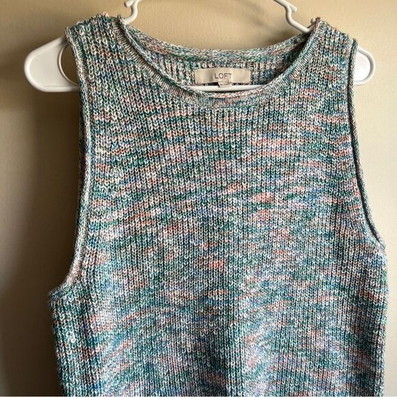Loft Rainbow Spacedye Chunky Knit Sweater Vest NWT - Picture 3 of 6